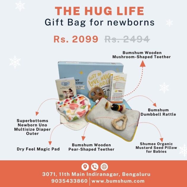 The Hug Life - Christmas Exclusive Newborn Gift Bag. Visit us at 11th Main, Indiranagar, Bengaluru