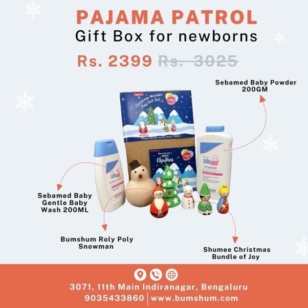 Pajama Patrol - Gift Box for Newborns. Visit us at 11th Main, Indiranagar, Bengaluru